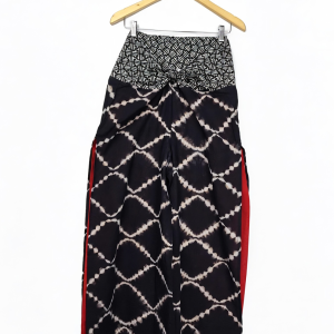 navy blue red wine knot pant tie dye 02